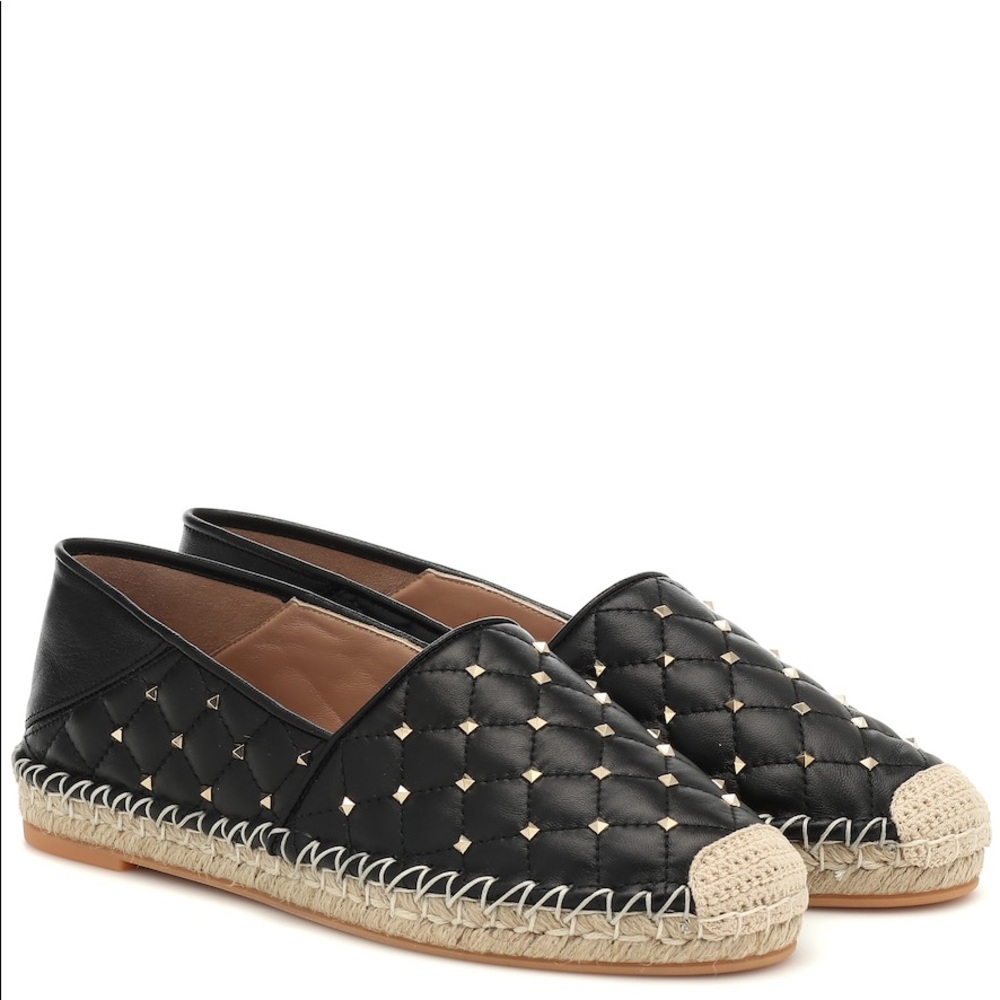 Valentino Garavani ROCKSTUD LEATHER ESPADRILLES